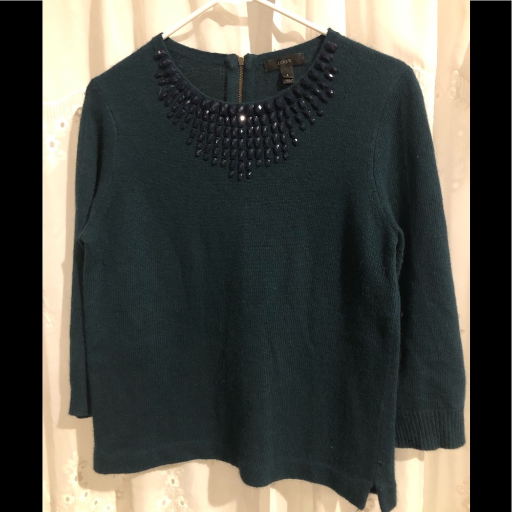JCrew Dark Turquoise Jeweled Women’s Sweater